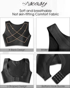 Front Closure Back Posture Corrector for Women Posture Correcting Adjustable Back Support for Women Bras Chest Shaper