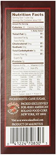 Roland Rough Cut Demerara Sugar Cubes, 17.6-Ounce Boxes (Pack of 6)
