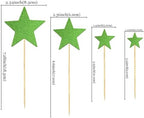 35 PCS Little Star Cupcake Toppers Glitter Twinkle Star Cupcake Picks Stars Party Decorations for Wedding Engagement Baby Shower Birthday Party Decorations Supplies Mixed Size Grass Green