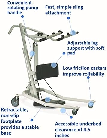 Invacare Sit to Stand Lift for elderly, Hydraulic Stand Assist Lift Aid for Patient, Lift Assist Transfer Device for Elderly Seniors, Adults & Disabled, FSA & HSA eligible