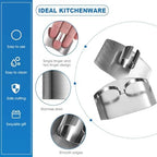 Patelai 6 Pieces Finger Guards for Cutting Stainless Steel Finger Protectors Adjustable Safe Slice Hand Guard Protect for Food Chopping Slicing Cutting, 2 Styles