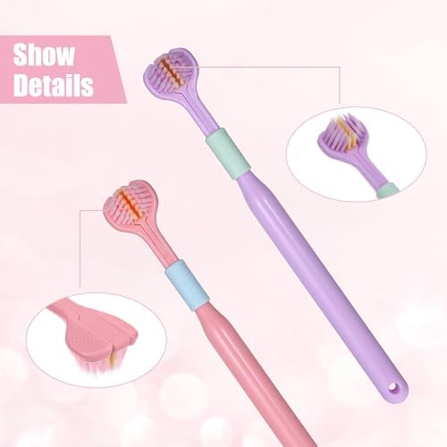 4 Pcs Random Color Three-Sided Soft Hair Toothbrush Medium Soft Bristle Toothbrush Cleaning Travel Brush Effective Wrap-Around Design Deeply Thorough Teeth for Adults Accessories Teeth Care