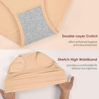 Womens Underwear Full Coverage Panties for Ladies Soft Breathable Cotton Briefs High Waisted Hipster