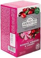 Ahmad Tea Rosehip & Cherry Infusion, 20-Count Tea Bags, Rosehip, Hibiscus & Cherry , 1.4 Oz, (Pack of 6)