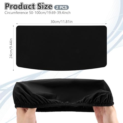 2 Pcs Toilet Tank Cover, Universal Toilet Tank Lid, Toilet Top Cover, Toilet Tank Lid Replacement, Soft and Absorbent with Elastic Bottom for Bathroom Decor Accessories (Black)