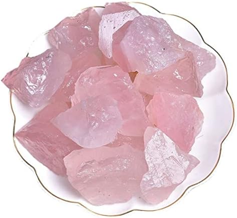 Rose Quartz Raw Crystals, Large 1.25-2.0" Healing Crystals Natural Rough Stones Crystal for Tumbling, Cabbing, Fountain Rocks, Decoration, Polishing, Wire Wrapping, Wicca & Reiki