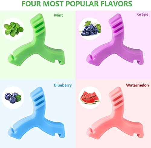 LOVEWEE Aligner Chewies, 4 PCS Y-Shaped Orthodontics Aligner Chewies for Trays Seater Invisible Braces Orthodontic Munchies(Blueberry, Watermelon, Mint, Grape)
