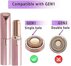 Facial Hair Remover Replacement Heads Gen 1 for Finishing Touch Flawless Facial Hair Removal,Effective Compatible with Flawless Shaver Tool for Women 18K Gold-Plated Rose Gold, 6 pcs,As Seen On TV.
