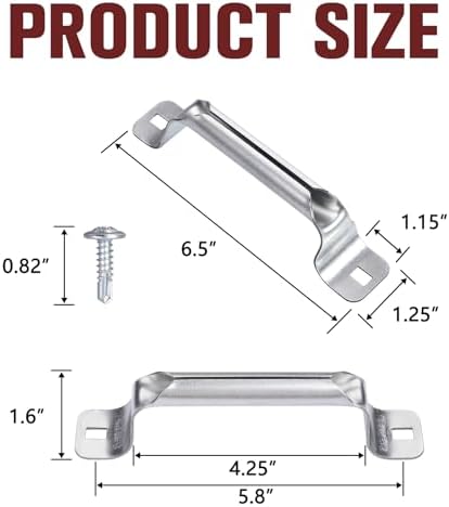 SIHAI 2 Packs Garage Door Lift Handle, Heavy Duty Galvanized Roll Grip for Lift Handle Replacement (2, 6.5" L)