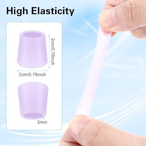 24 Pcs Silicone Toe Sleeves, Soft Gel Protector Toe Cushions Cuttable Pinky Toe Sleeves Protectors Corn Protectors Toe Tube Pads for Hammer Toe Stubbed Toe Corns Calluses Protect(Purple)