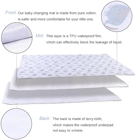 Large Baby Diaper Changing Pads Soft Cotton Waterproof Changing Pad for Baby 27.5X37.5 inches Underpads Mattress Mat Sheet Protector Portable Reusable Urine Mat for Travel Gear 2 Pack