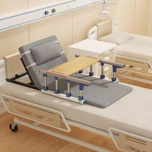 Heavy Duty Electric Lift Bed Backrest Adjustable Electric Bed Backrest with Armrest and Table with Remote Care and Lower Back Pain Relief,Grey
