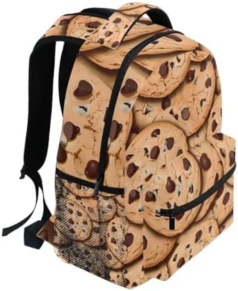 Chocolate Chip Cookies Pattern Backpack for Women Mens Girls Boys Teens, School Backpacks Students Laptop Bookbag Rucksack Casual Daypack for Hiking Traveling Camping Work