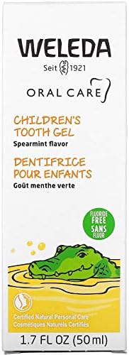 Weleda Oral Care Childrens Tooth Gel, 1.7 Fluid Ounce, Fluoride Free, Spearmint Flavor, Plant Rich Toothpaste with Calendula, Silica and Fennel
