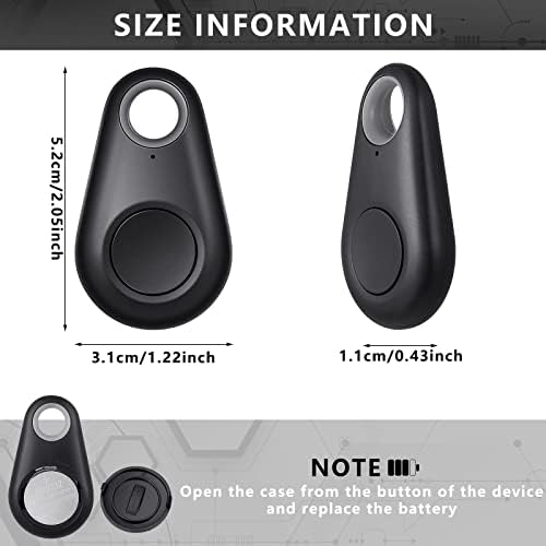 Flutesan 8 Packs Portable GPS Tracking Mobile Tracking Anti Loss Smart Device Key Finder Locator GPS Tracker Device for Pets Dog Cat Wallet Keychain Luggage, Alarm Reminder(Black)