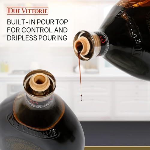 Due Vittorie Oro Gold, Barrel Aged Balsamic Vinegar of Modena IGP with Built in Pourer, All-Natural, Extra Dense Premium Vinegar Aceto Balsamico di Modena IGP Italy - 8.45fl oz / 250ml