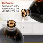 Due Vittorie Oro Gold, Barrel Aged Balsamic Vinegar of Modena IGP with Built in Pourer, All-Natural, Extra Dense Premium Vinegar Aceto Balsamico di Modena IGP Italy - 8.45fl oz / 250ml