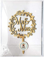 YAMI COCU Mr and Mrs Cake Toppers Rustic Wood Wedding Party Engagement Decoration