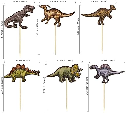 36Pcs Dinosaur Cupcake Toppers Roar Dinosaur Cupcake Picks Dino Cake Decorations for Kids Boys Dinosaur Theme Birthday Babyshower Party Decorations
