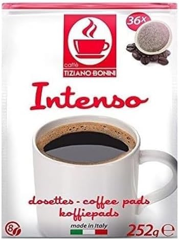 Bonini Intenso Coffee Pads, Senseo Compatible Coffee Pads/Pods x36 (Pack of 3, Total 108 Pads)