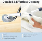 Casabella Handheld Spin Detail Scrubber, AA Battery Powered, 3 Brush Heads, White