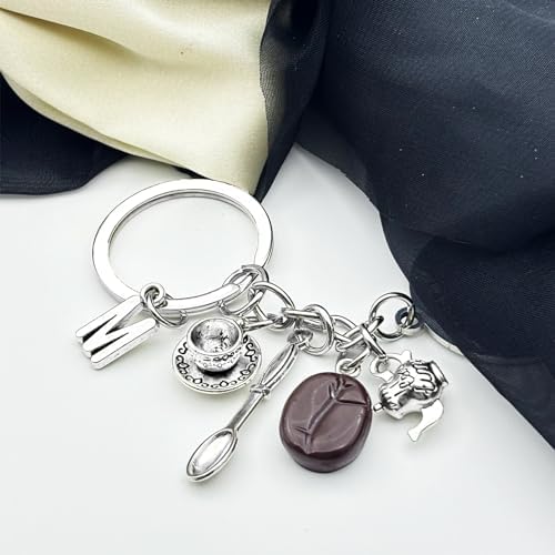 Coffee Keychain Barista Lovers Gift Ideas Coffee Themed Gifts for Birthday Christmas Gifts for Women Men Gift for Coworker Boss Friends Caffeine Cup Jewelry