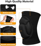 Protective Knee Pads, Thick Sponge Anti-slip,Women's/Men's Knee Pads for Volleyball, Rock Climbing, Cycling, Dancing, Gardening, Gardening, Flooring, House Cleaning, Construction Work with Thick EVA Foam Liner Black S