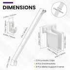 20Pcs 12 Inch Wire Shelf Brackets Kit, Includes Shelf Support and End Brackets Wire Shelf Clips with Anchors and Screws for Wardrobe Closet Wall Shelving Installation (4 Set)