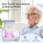 FLYSOUND Hearing Aid Dryer Dehumidifier, Dual Mode Drying Selection, Hearing Aid Drying Box Cleaning Kit, Removes Sweat & Moisture for Hearing Aids,Amplifiers,Earbuds (White)