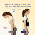 Posture Corrector Back Brace for Women and Men with Lumbar Support Adjustable Y-Shaped Shoulder Brace Breathable Mesh Black Size L