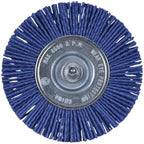 Century Drill & Tool 77443 4" Fine Nylon Radial Brush, 150 Grit, 1/4" Quick Change Shank, 4,500 RPM - Nylon Bristles for Metal, Wood, Plastic, Masonry