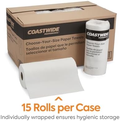 Choose-Your-Size Paper Towels, 2-Ply, White, 128 Sheets/Roll, 15 Rolls/Carton