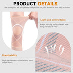 NuCamper Knee Brace for Men & Women, 2 Pack Knee Compression Sleeves for Knee Pain Relief, Knee Support Braces for Running, Sports, Workout, Arthritis, Meniscus Tear and Injury Recovery - Pink, M