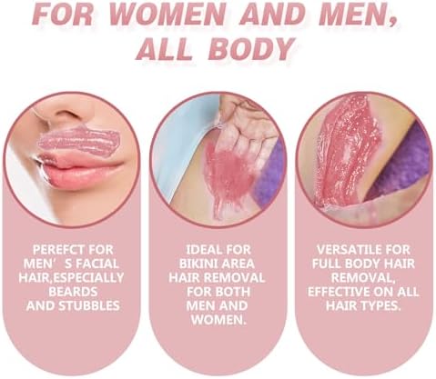 3lb Pink Hard Wax Beads, Rose Scent Creamy Brazilian Wax for Sensitive Skin & Fine Hair, Crack-Resistant Formula, Less Residue Stripless Wax for Face, Bikini & Body, Frequent Home Use & Salon Use