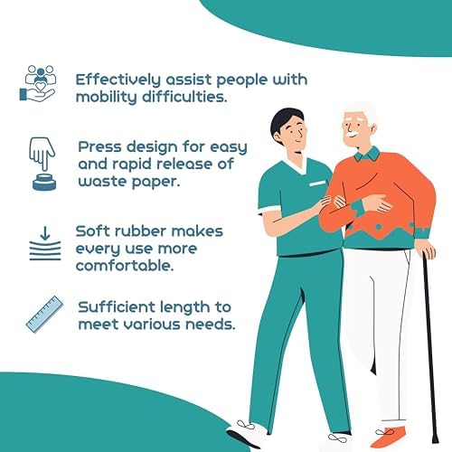 Toilet Aids for Wiping, Long Reach Comfort Butt Wiper Tools, Toilet Wand for Disabled, Elderly, Back Surgery Recovery, Pregnant, Overweight, Bottom Buddy