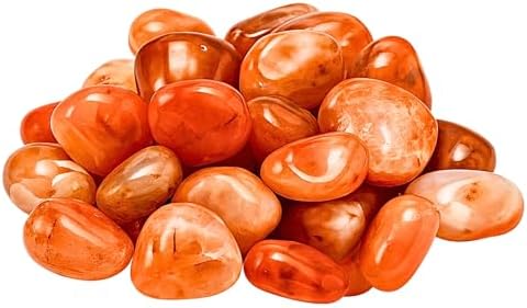Amazing Gemstone Carnelian Crystals and Healing Stones Tumbled - 1 oz Carnelian Stone Gem Stones, Natural Healing Stones for Energy Balance, Stress Relief - Premium Polished Gems Rocks for Meditation