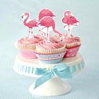 60 PCS Edible Flamingo Cupcake Toppers Wafer Paper Flamingo Cupcake Toppers Picks for Summer Party Birthday Party Baby Shower Party Decorations