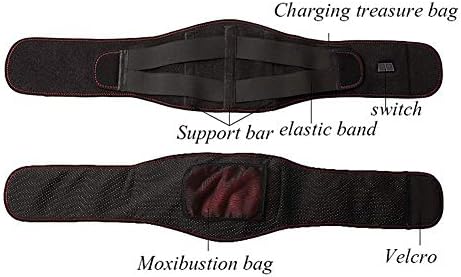 Breathable Lumbar Brace,Far Infrared Lumbar Belt for Men Women Double Motor Vibration Massage Back Support Belt (Size : L)
