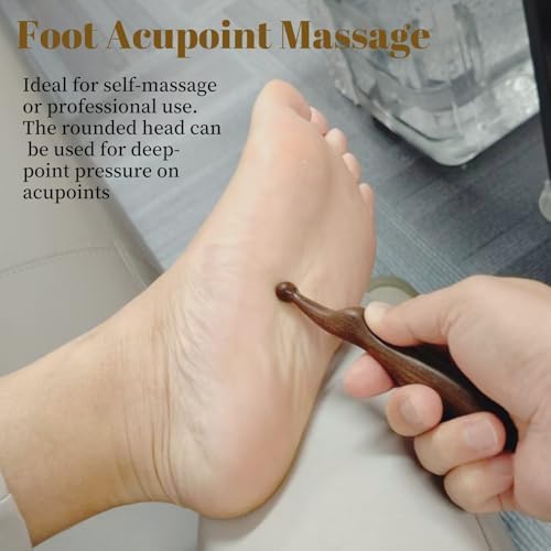 Sandalwood Acupuncture Pen, Wooden Acupressure Foot Reflexology Tool, Deep Tissue Massage Trigger Point Massager