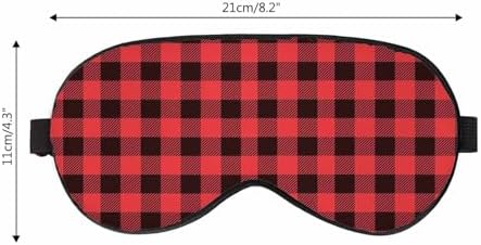 Buffalo Check Sleep Mask Red Black Lumberjack Plaid Tartan Gingham Men Women Sleep Mask with Adjustable Strap Eye Cover Eye Shade for Travel, Nap,Meditation