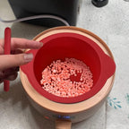 Silicone Wax Bowl with Replacement Liner for Hair Removal, Non-Stick Wax Pot with Spatula Sticks (Red)