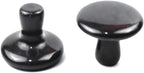 2 Pcs Mushroom Shaped Massage Stones Natural Bian Stone Hot Rock for Spa Massage (2-L, Black)