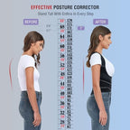 Back Brace Posture Corrector for Women and Men with Spine Vertical Alignment System, Lower Back Pain Relief, Back Straighter Instant Posture Corrector - Scoliosis (Black, Medium (Waist 32"-40"))