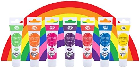 RAINBOW Dust ProGel Icing Colour Paste Gel Food Colouring Sugarcraft Set - 7 PK