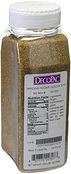 DecoPac Sanding Sugar | Sparkling Gold Edible Sugar Sprinkles | 33oz | Edible Sanding Sugar in Handheld Container | Made In USA | Sugar Sprinkle Mix For Cakes, Cupcakes, Cookies, Extra Large Pack | 33 Ounce - Sparkling Gold