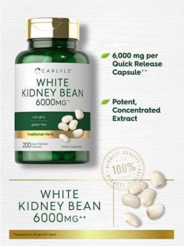 Carlyle White Kidney Bean | 200 Count | Non-GMO & Gluten Free Extract