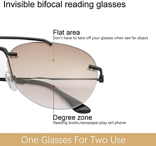 2 Pairs Bifocal Reading Glasses UV400 Protection Outdoor Sunglasses Sun Readers Shades Anti Blue Light for Men Women