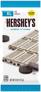 HERSHEY'S Cookies 'n' Creme XL, Candy Bar, 4 oz (16 Pieces)