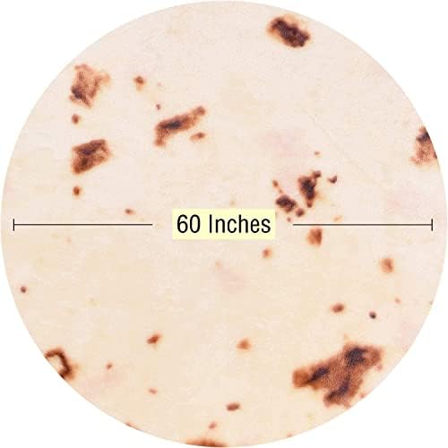Tortilla Food Creations Blanket Fun Novelty Double Sided Taco Pattern Soft Flannel Throw Blanket Warp Adults Kids Dia 60 inch