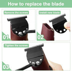 T-Blade Replacement,Trimmer Blade Compatible with oster Finisher Trimmer Model 59 and T-Finisher Trimmer Blades,Wide (Black)